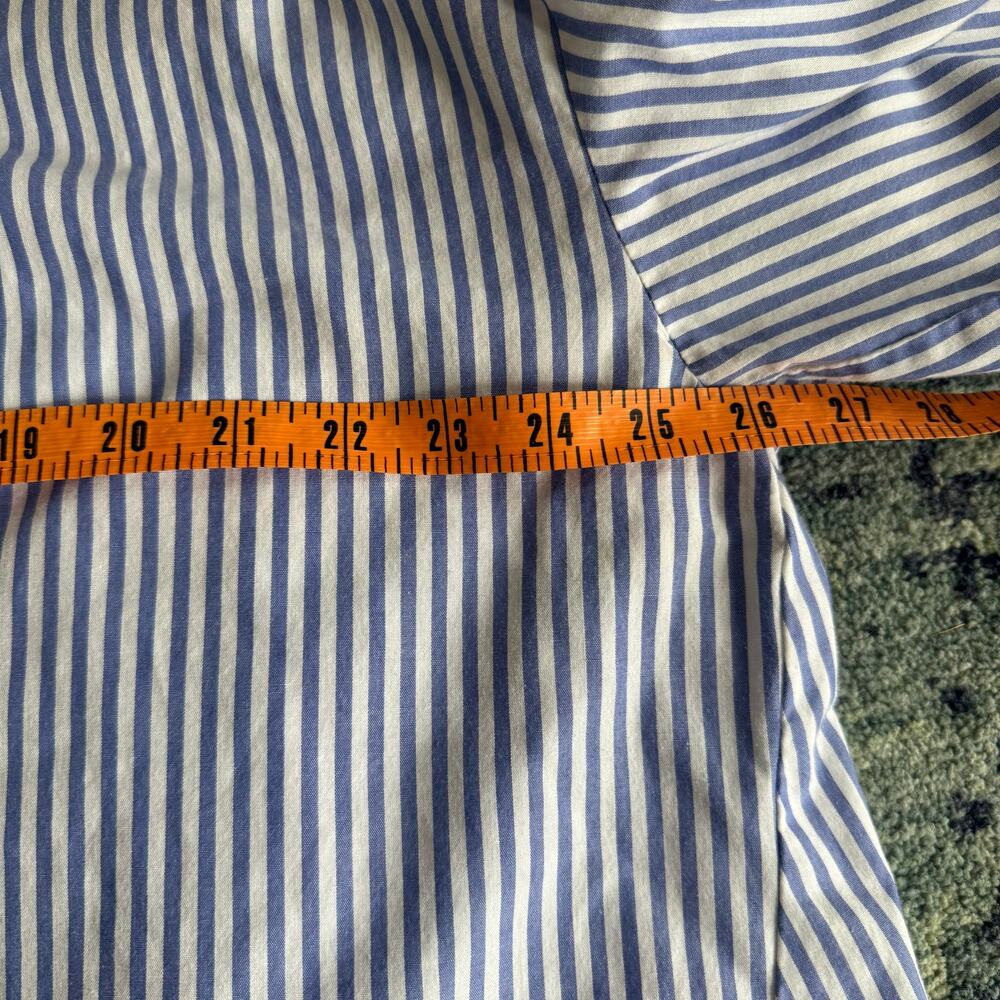 Zara Women’s Tunic-Like Blue and White Stripe Button Down Collared Top Summer - Picture 9 of 10